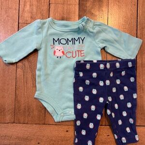 Carter's Light Green Newborn Onesie